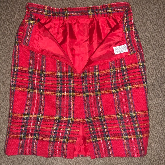 Retro plaid red miniskirt 80s / 90s grunge - Picture 2 of 5